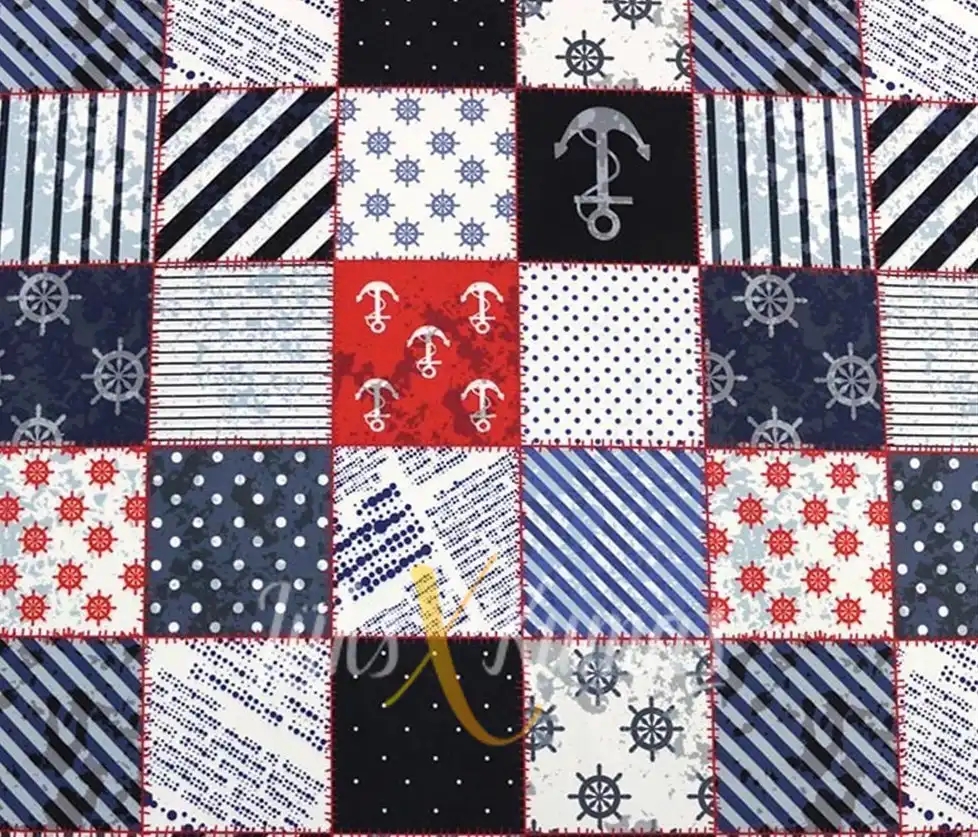 Marin Patchwork Desenli Kumaş